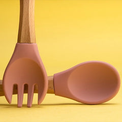 SILICON & WOODEN SPOON & FORK