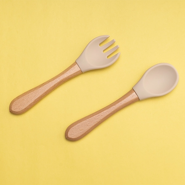 SILICON & WOODEN SPOON & FORK