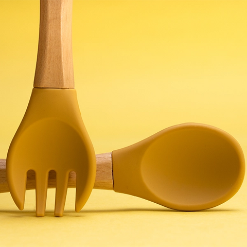 SILICON & WOODEN SPOON & FORK