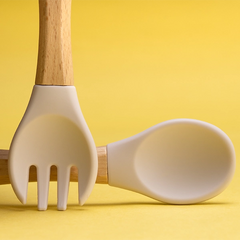 SILICON & WOODEN SPOON & FORK